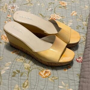 Prada Cream Wedge Sandals for Women